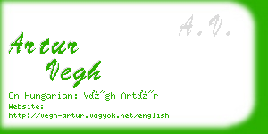 artur vegh business card